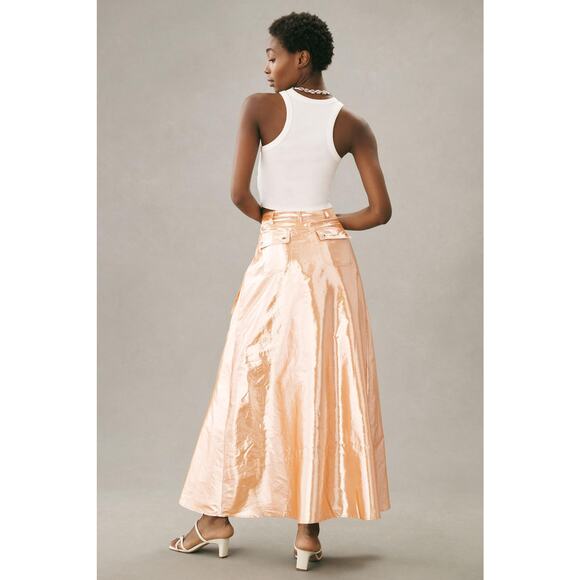 Let Me Be Metallic Cargo Maxi Skirt - New XS - Picture 4 of 8